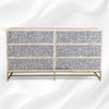 Quatrefoil Colored Bone Inlay Chest of 6 Drawers Blue 4