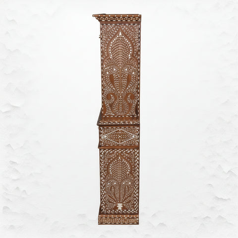 Ross Indian Teak Wood Bone Inlay Cabinet 4