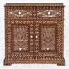 Ross Indian Teak Wood Bone Inlay Cabinet 5