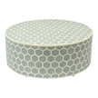 Bone Inlaid Round Coffee Table Honeycomb Grey 3