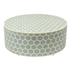 Bone Inlaid Round Coffee Table Honeycomb Grey 3