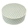 Bone Inlaid Round Coffee Table Honeycomb Grey 2