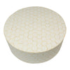 Bone Inlaid Round Coffee Table Honeycomb White 2