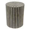 Bone Inlay Illusion Stripe Side Table Black 1