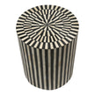 Bone Inlay Illusion Stripe Side Table Black 2