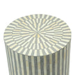 Bone Inlay Illusion Stripe Side Table Grey 2