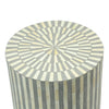 Bone Inlay Illusion Stripe Side Table Grey 2