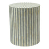 Bone Inlay Illusion Stripe Side Table Grey 1