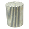 Bone Inlay Illusion Stripe Side Table Grey 3