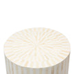 Bone Inlay Illusion Stripe Side Table White 3