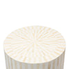 Bone Inlay Illusion Stripe Side Table White 3