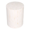 Bone Inlay Illusion Stripe Side Table White 2