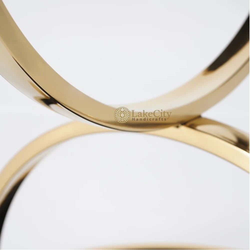 Round Tempered Glass Gold Side Table | Round Tempered Glass Gold End Table