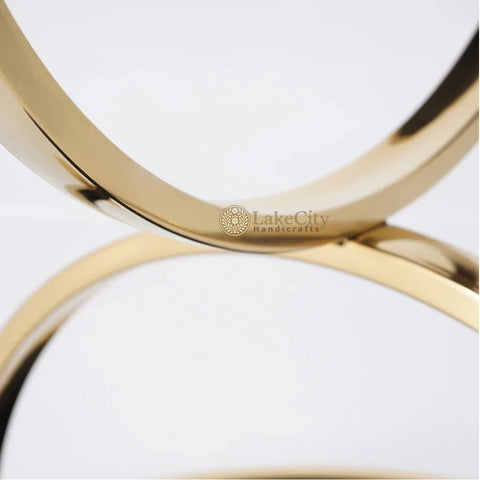 Round Tempered Glass Gold Side Table | Round Tempered Glass Gold End Table