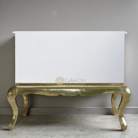 Royal Mother Of Pearl Inlay Floral Design 2 Drawers Chest White