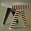 Rue Bone Inlay Stripe Side Table Black 2