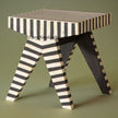 Rue Bone Inlay Stripe Side Table Black