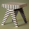 Rue Bone Inlay Stripe Side Table Black