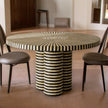 Rue Bone Inlay Round Dining Table Black