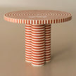 Rue Bone Inlay Round Dining Table Orange