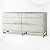 Scroll Vine Bone Inlay 6 Drawer Dresser Grey 2