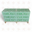 Scroll Vine MOP Inlay 6 Drawer Dresser Green 2