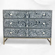 Scroll Vine Bone Inlay Chest of 3 Drawers Black 6