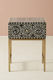 Scroll Vine Bone Inlay Nightstand Black 1