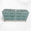 Scroll Vine MOP Inlay 6 Drawer Dresser Teal Green 4