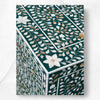 Scroll Vine MOP Inlay 6 Drawer Dresser Teal Green 3