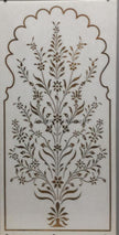 Australian White Marble Brass Inlay Wall Panel