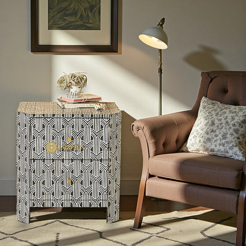 Sprinkle Midtown Bone Inlay Nightstand Black