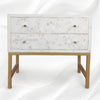 Star Bone Inlay 2 Drawer Nightstand Beige 6