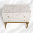 Star Bone Inlay 2 Drawer Nightstand Beige 2