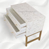 Star Bone Inlay 2 Drawer Nightstand Beige 4