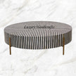 Stripe Bone Inlay Coffee Table Black 5