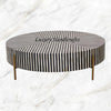 Stripe Bone Inlay Coffee Table Black 5