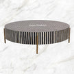 Stripe Bone Inlay Coffee Table Black 2