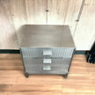 Stripe Silver Metal 3 Drawer Bedside