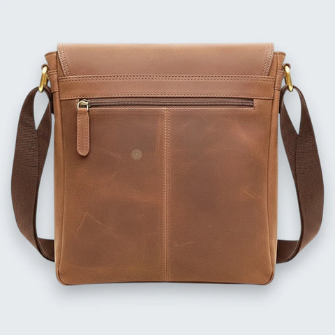 Stylish Spacious Genuine Leather Sling Bag for Men/Women Tan Hunter