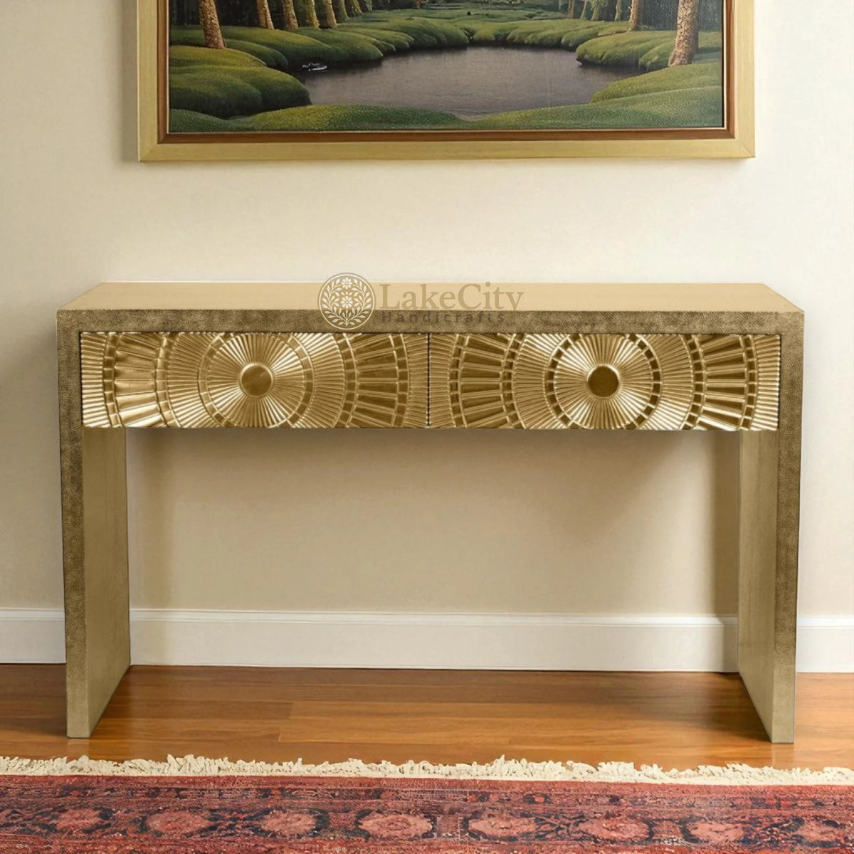 Design Steel Console Sun Design Metal Console with Two Drawers – Lakecity Handicrafts