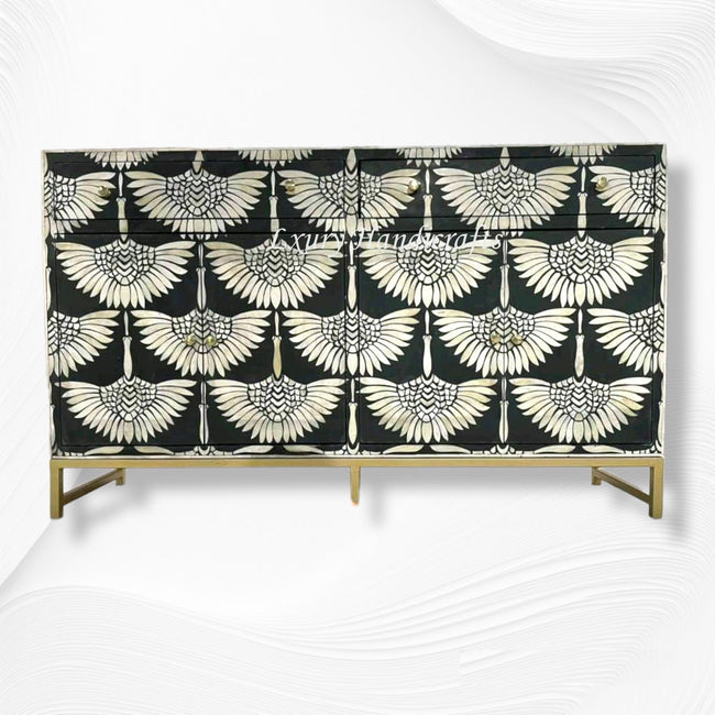 Bone Inlay Swan Buffet Black 1