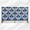 Swan Mother of Pearl Inlay Bar Cabinet Glass Navy Blue 7