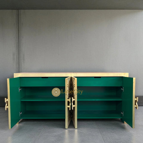 Talitha Brass Embossed 4 Door Credenza