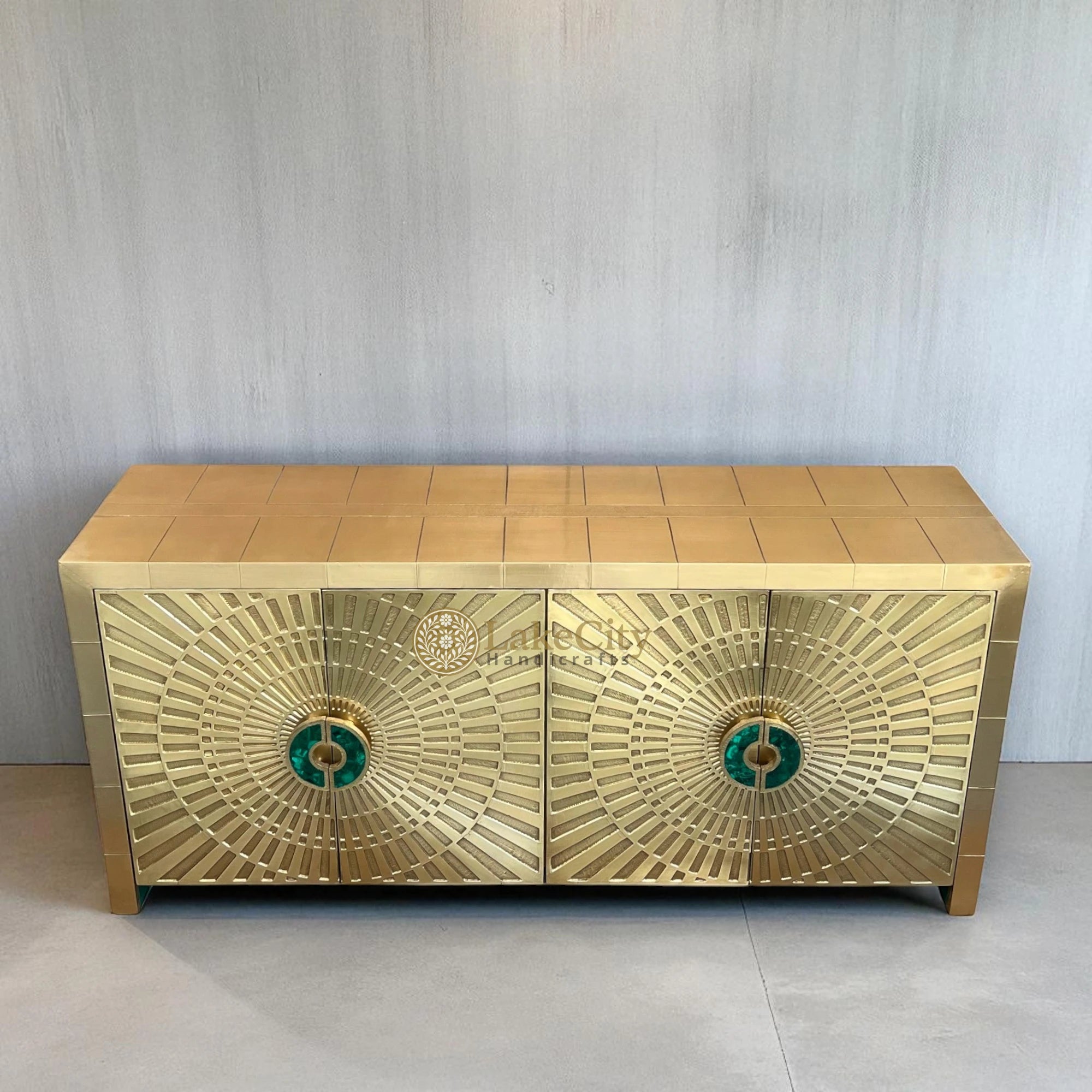 Talitha Brass Embossed 4 Door Credenza