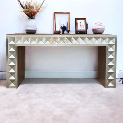 Talitha Silver Metal Embossed Console