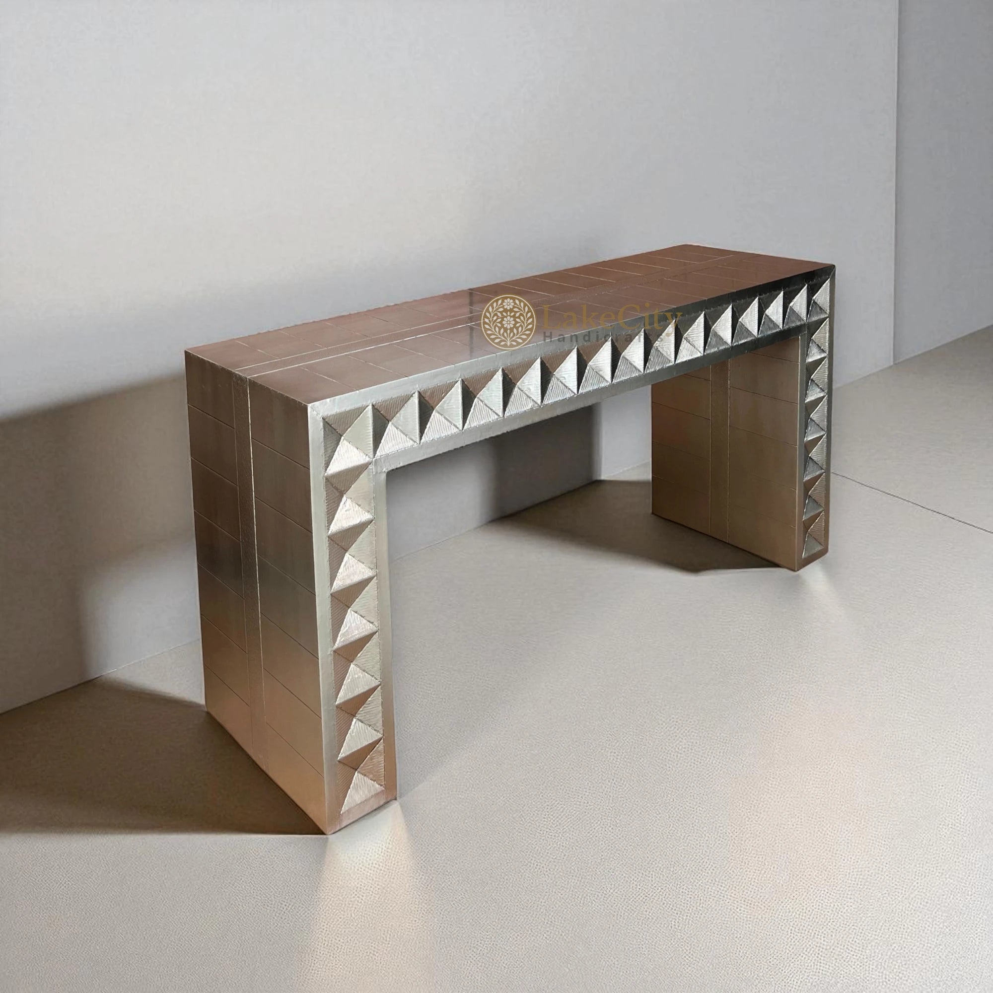28375 Console Talitha Silver Metal Embossed Console – Lakecity Handicrafts