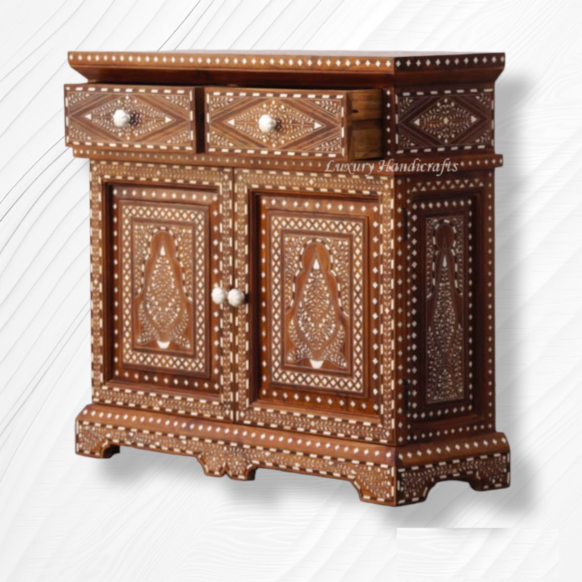 Bone Inlay Teak Wood Bone Inlaid Cabinet – Lakecity Handicrafts