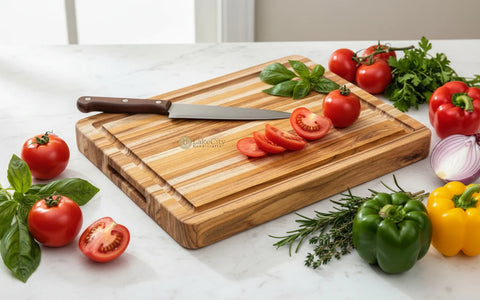 Teak Wood Carving Board and Wood Cutting Board