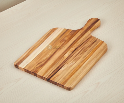 Teak Wood Rectangle Chopping Board With Handle